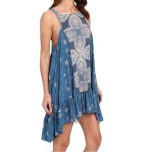 FREE PEOPLE Into You Slip Boho Dress Size S in Teal Combo